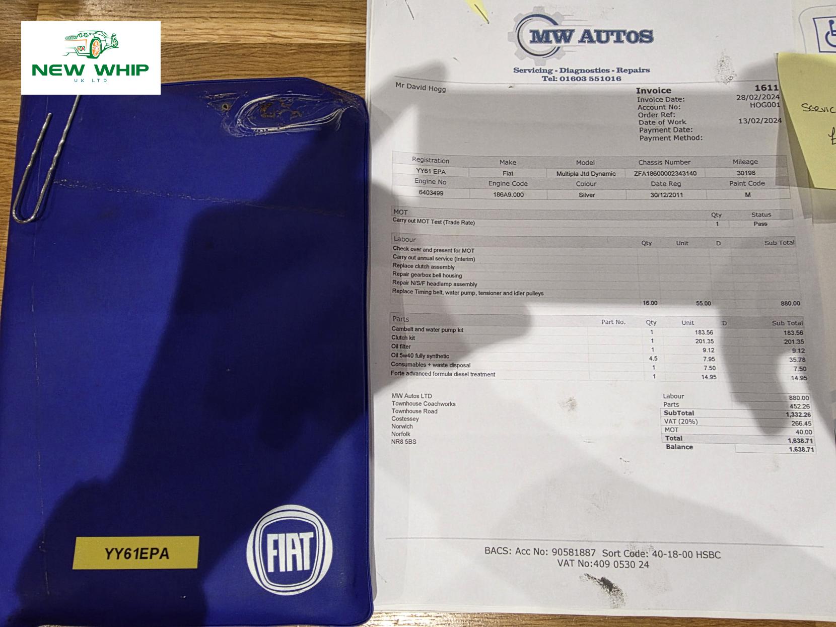 Fiat Multipla 1.9 MultiJet Dynamic Family MPV 5dr Diesel Manual (173 g/km, 120 bhp)